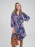 Printed Lapel Single-breasted Cardigan Shirt Dress
