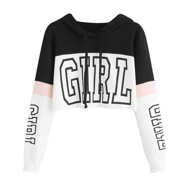 Crop Top Hoodie Sweatshirt Hoodies