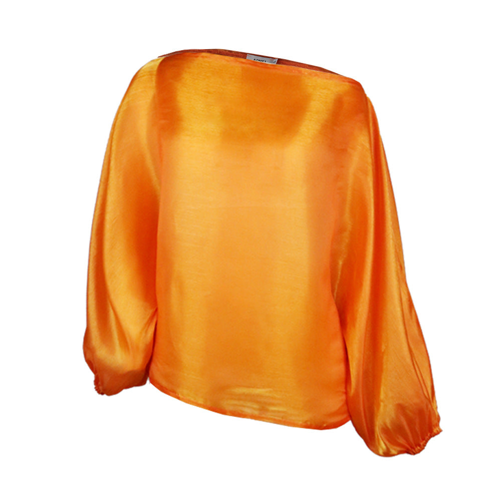 Sexy Sloping Shoulder Sleeves Shirt