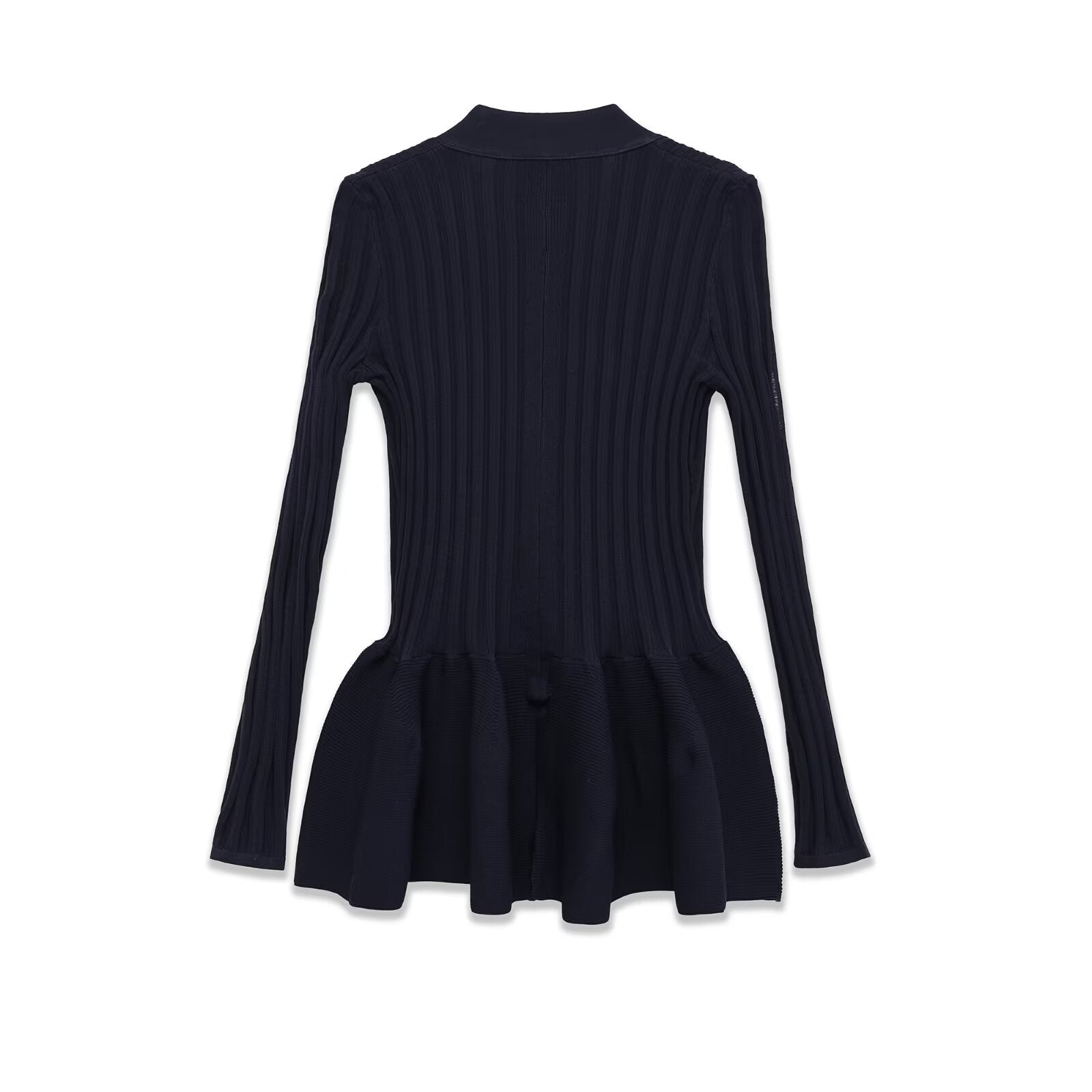 European And American-style Instagram-worthy Floral Blue Knitted Cardigan Dress