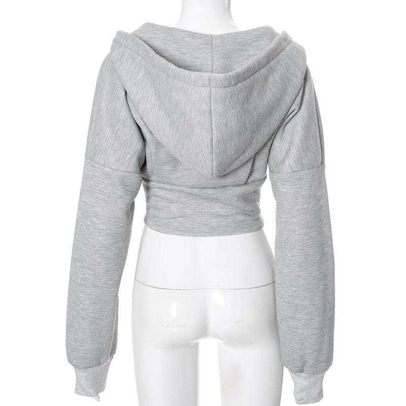 Zipper Long Sleeve Corset Cardigan